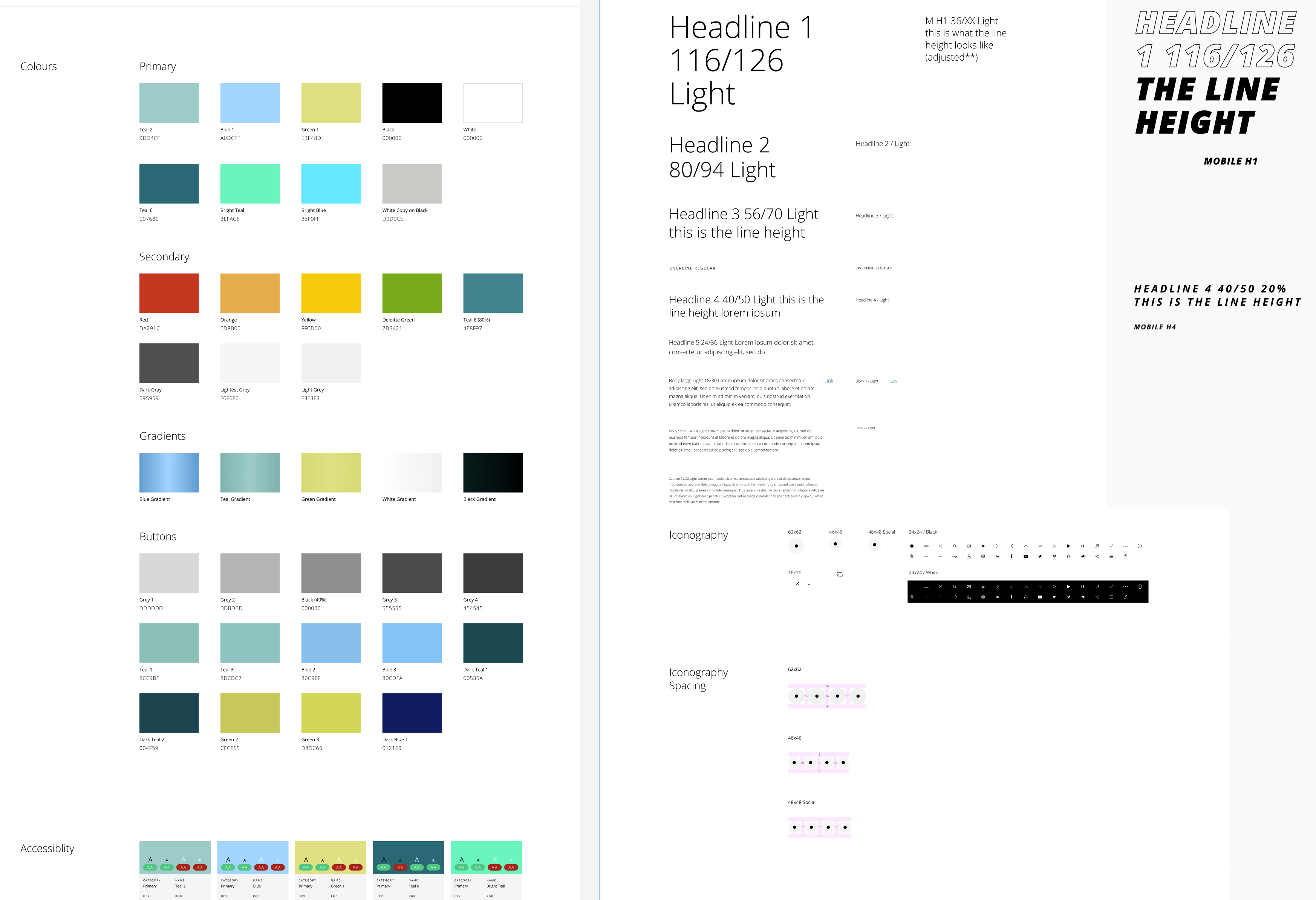 Enterprise design system colours and accessibility example